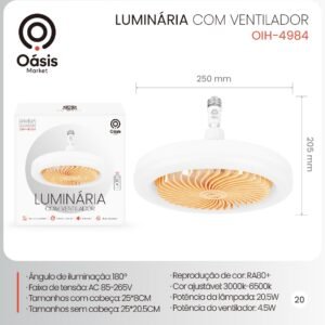 Luminária com ventilador OIH-4984