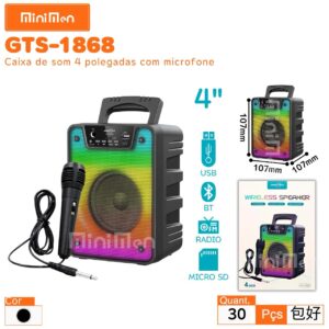 caixa de som com microfone GTS-1868
