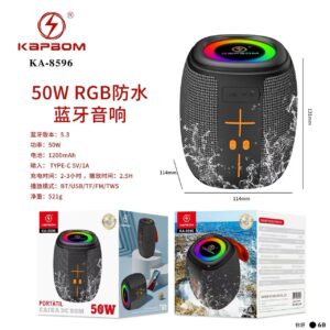 caixa de som prova da água 50w rgb ka-8596