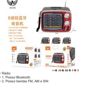 Rádio com bluetooth AD-078/LES-1781/ka-8078