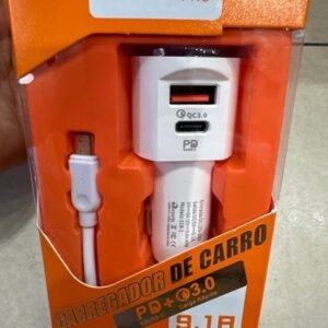 Carregador veicular v8 s18-1 usb +usb c