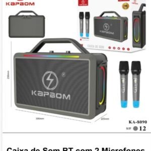 caixa de som  com microfone sem fio 120w ka-8090