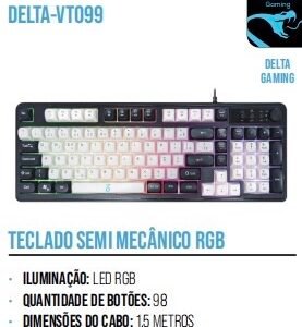 Teclado lightsync gamer RGB VT099