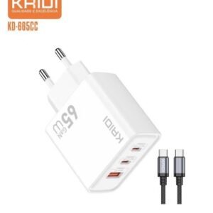 Carregador turbo 65w pd tipo c para tipo c kd-665cc