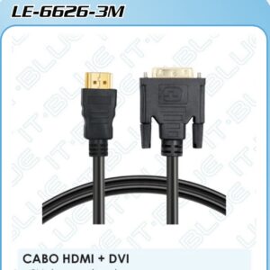 Cabo hdmi + dvi LE-6626 3m