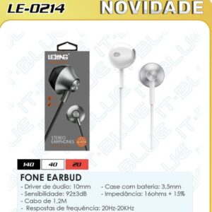 fone matalicos estéreo le-0214