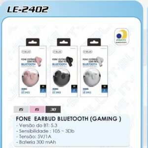 Fone earbud bluetooth LE-2402