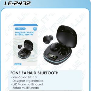 Fone earbud bluetooth LE-2432