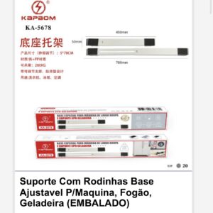 Suporte com rodinhas base ajuntável fogão geladeira máquina KA-5678