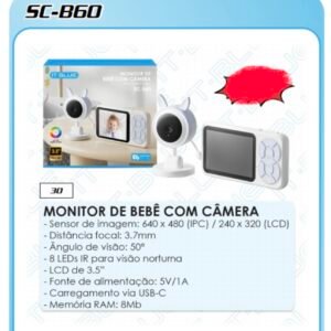 Monitor de bebê com câmera SC-B60