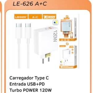 Carregador turbo LE-626A+C 120W