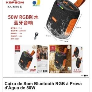 caixa de som prova da água 50w rgb ka-8596 E