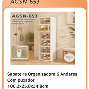 Sapateira organizadora 6 andares com puxador AGSN-653