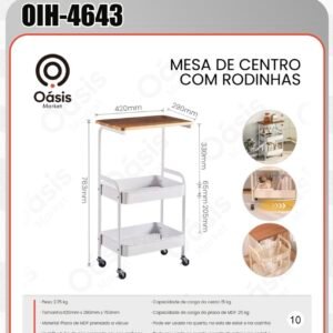 Mesa de centro com rodinhas OIH-4643