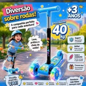 Patinete com led  scooter cute aquirrel